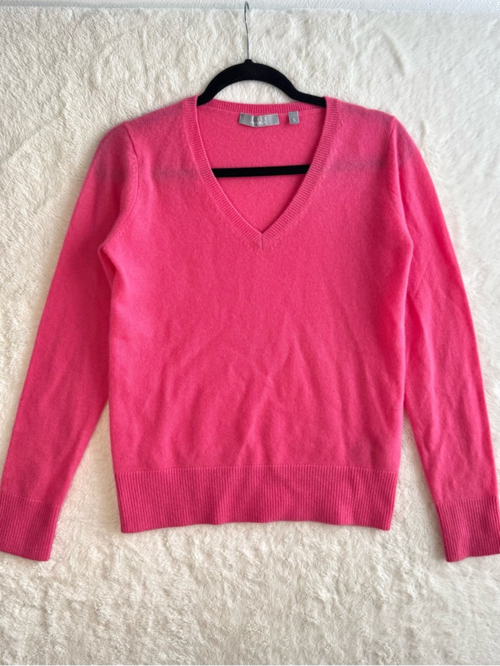 Style Republic 100% Pure Cashmere V-Neck Sweater Women’s Small Pink Preppy